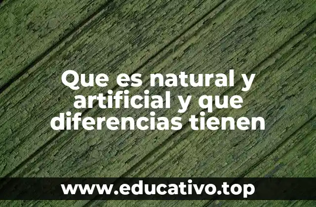 Que es natural y artificial y que diferencias tienen