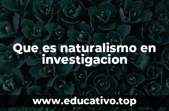 Que es naturalismo en investigacion