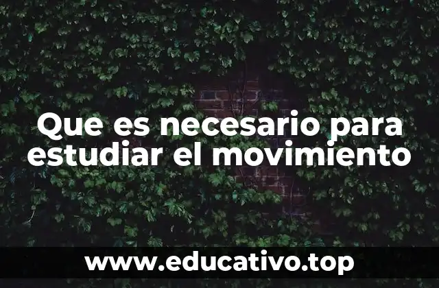 Que es necesario para estudiar el movimiento