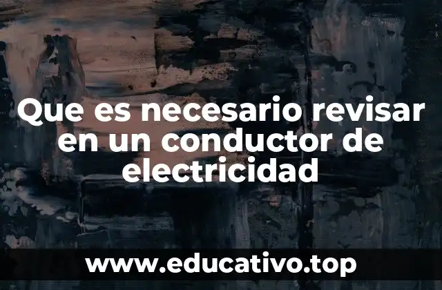 Que es necesario revisar en un conductor de electricidad