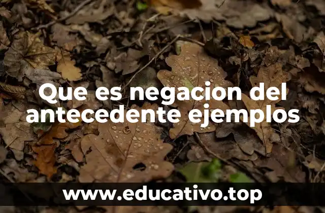 Que es negacion del antecedente ejemplos