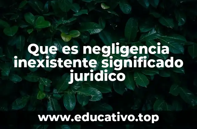 Que es negligencia inexistente significado juridico