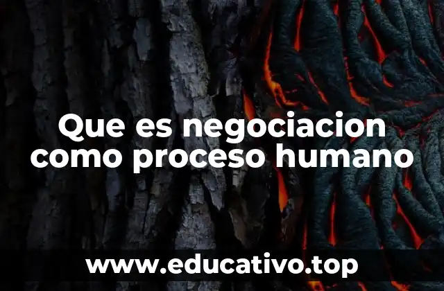 Que es negociacion como proceso humano
