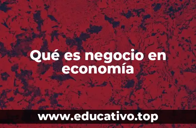 Qué es negocio en economía