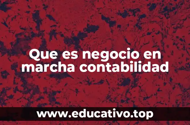 Que es negocio en marcha contabilidad
