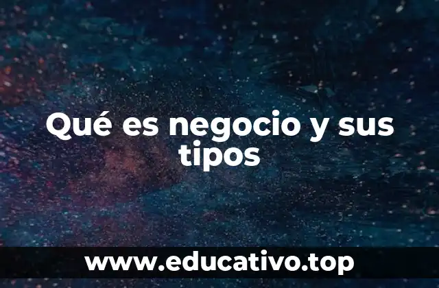 Qué es negocio y sus tipos