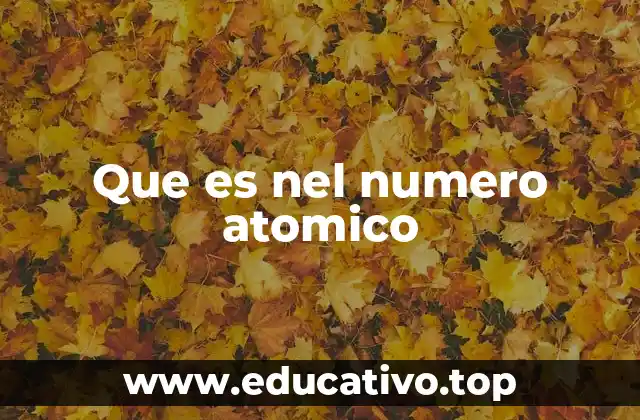 Que es nel numero atomico