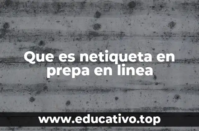 Que es netiqueta en prepa en linea