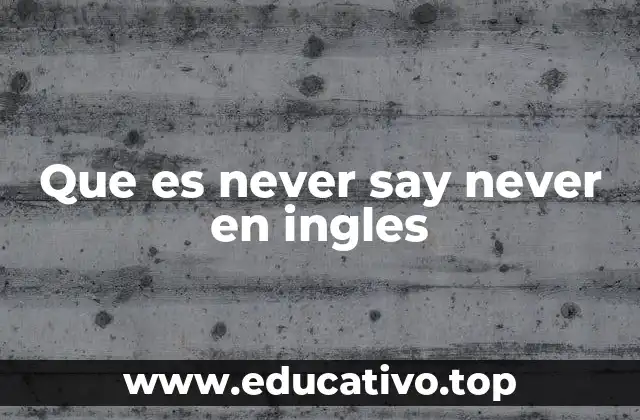 Que es never say never en ingles