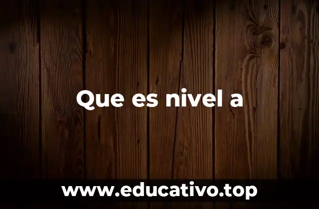 Que es nivel a