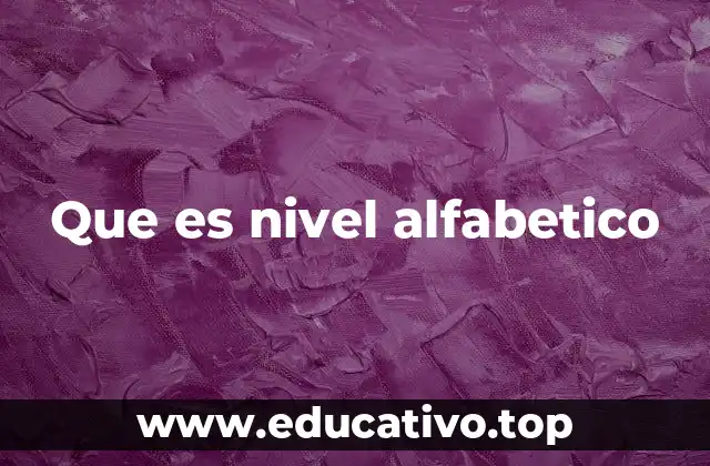 Que es nivel alfabetico