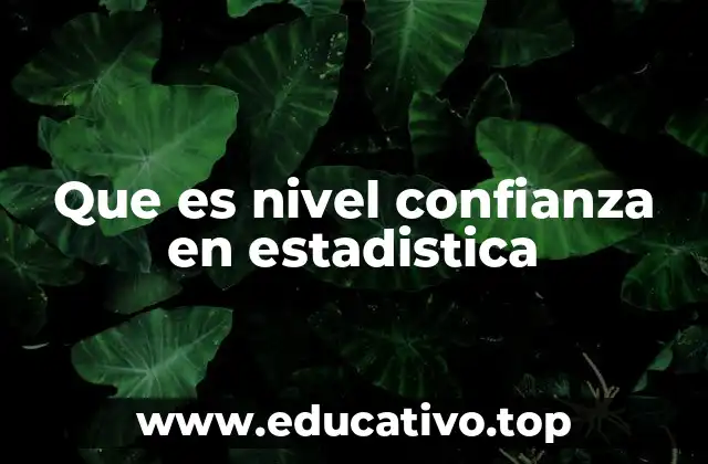 Que es nivel confianza en estadistica