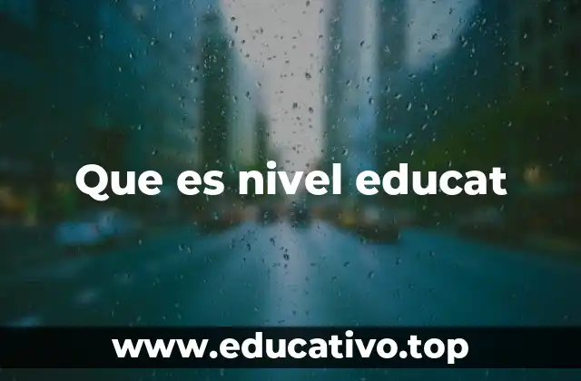 Que es nivel educat