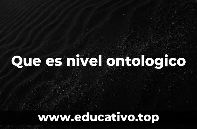Que es nivel ontologico