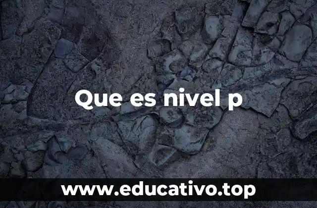 Que es nivel p