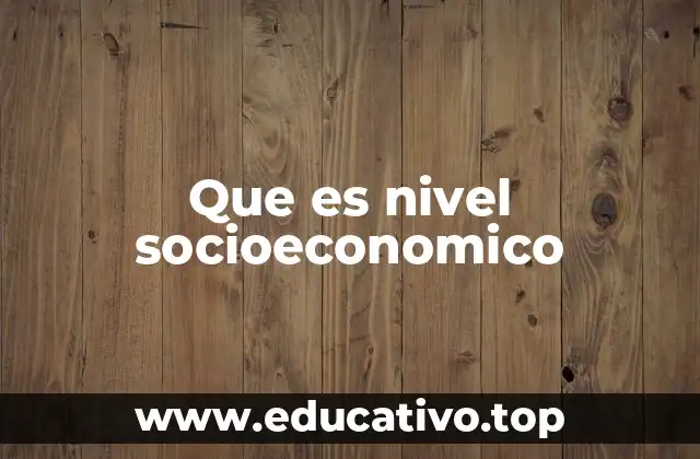 Que es nivel socioeconomico