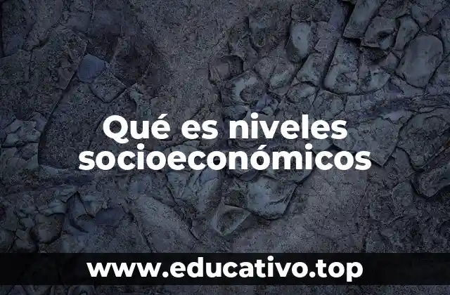 Qué es niveles socioeconómicos