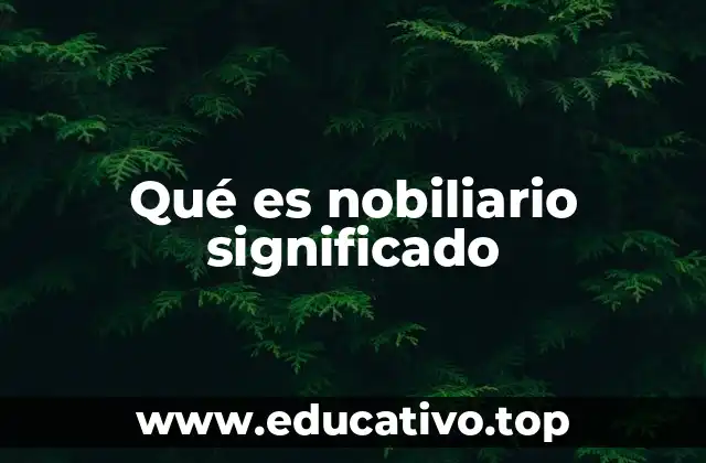 Qué es nobiliario significado