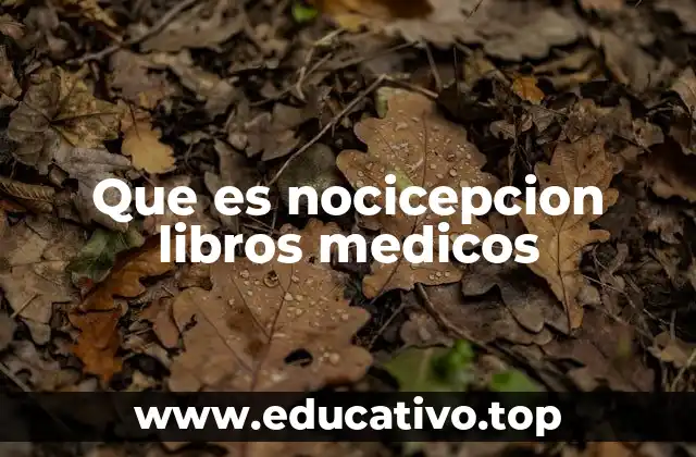 Que es nocicepcion libros medicos