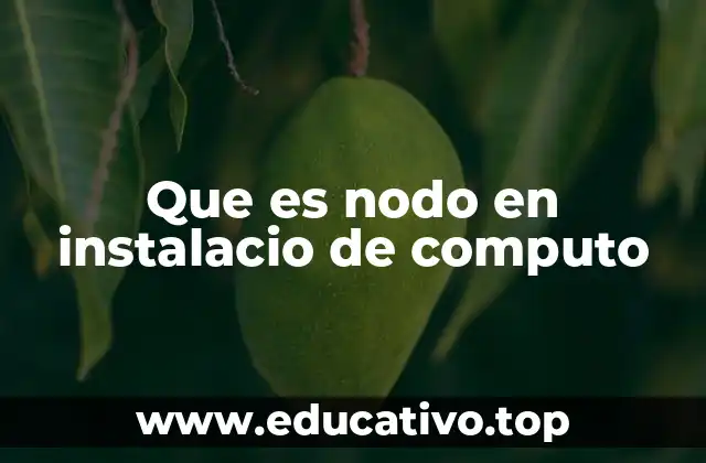Que es nodo en instalacio de computo