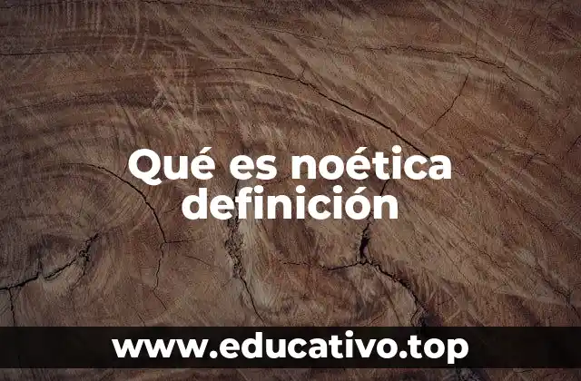 Qué es noética definición