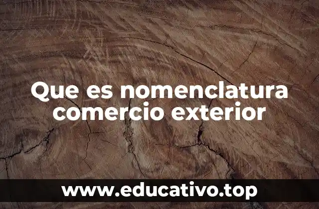 Que es nomenclatura comercio exterior