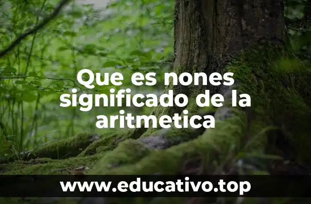 Que es nones significado de la aritmetica