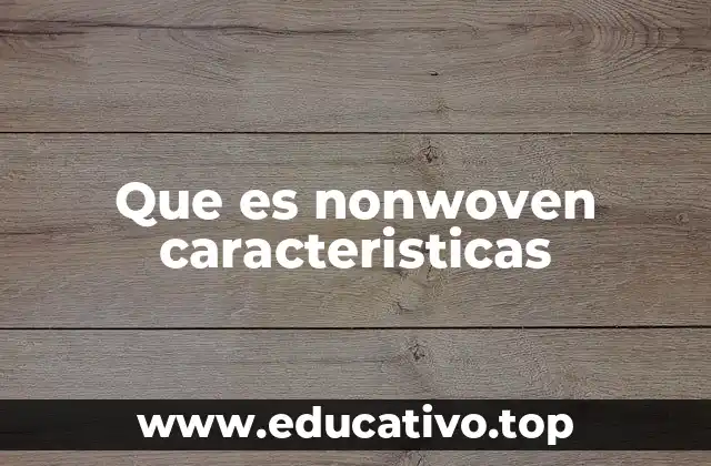 Características del nonwoven sin mencionar la palabra clave