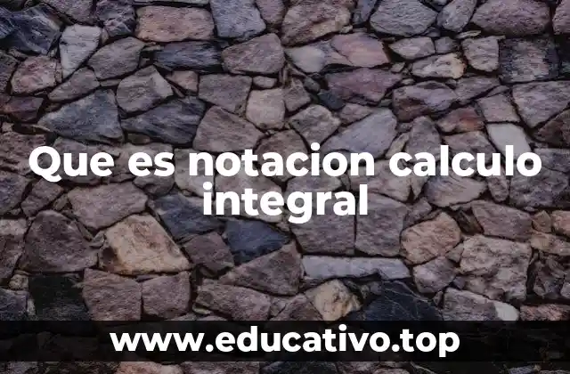 Que es notacion calculo integral