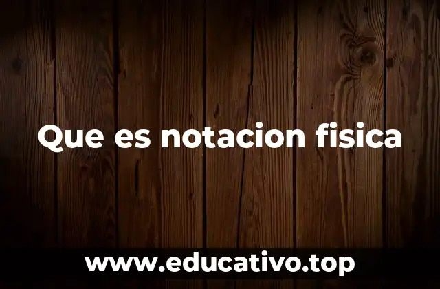 Que es notacion fisica