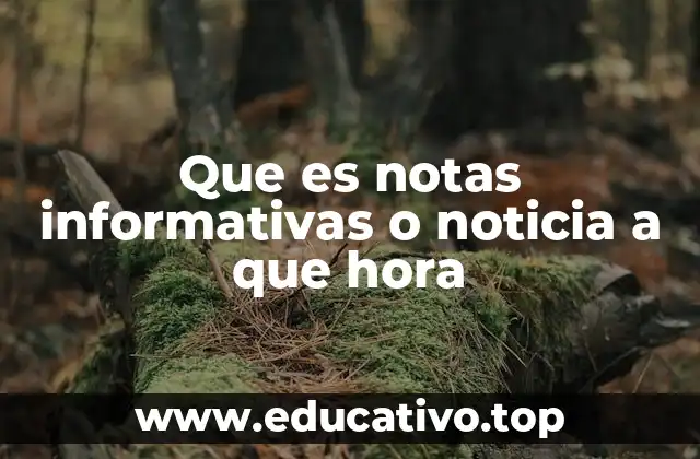 Que es notas informativas o noticia a que hora