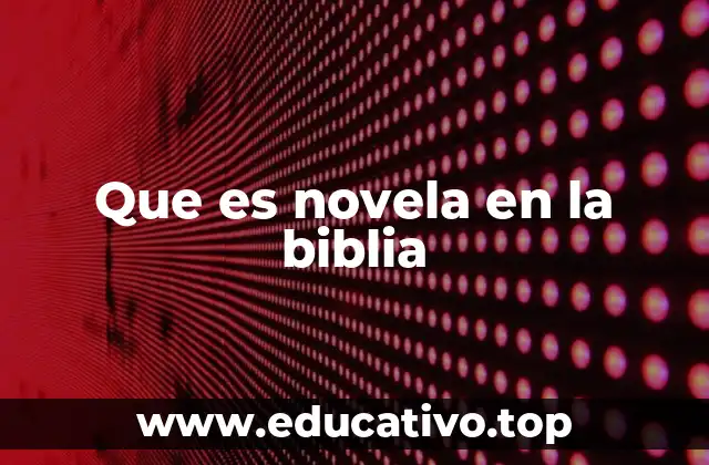 Que es novela en la biblia