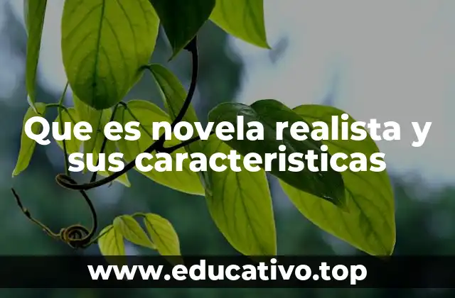 Que es novela realista y sus caracteristicas