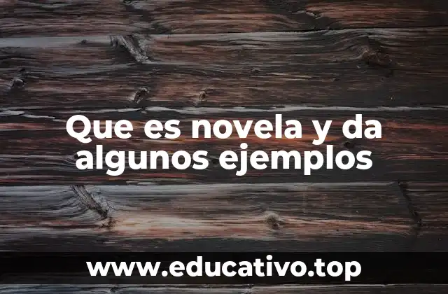 Que es novela y da algunos ejemplos