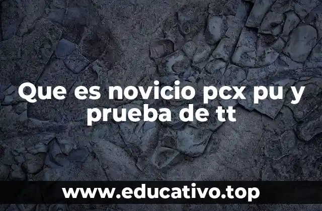 Que es novicio pcx pu y prueba de tt