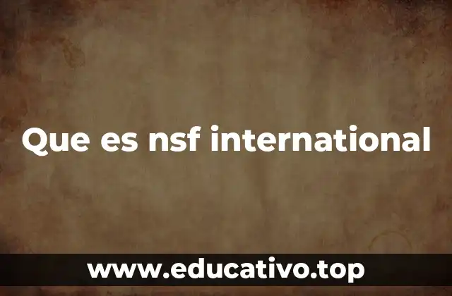 Que es nsf international