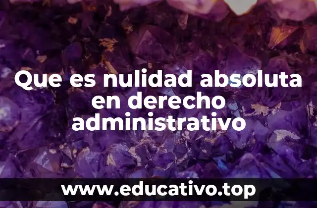 Que es nulidad absoluta en derecho administrativo