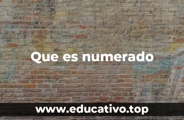 Que es numerado