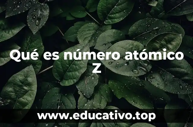 Qué es número atómico Z