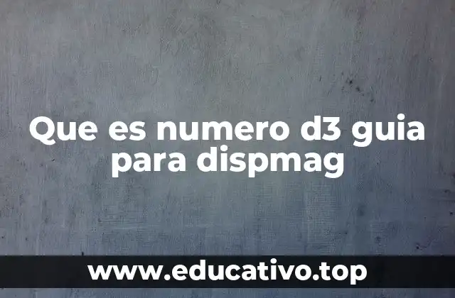 Que es numero d3 guia para dispmag