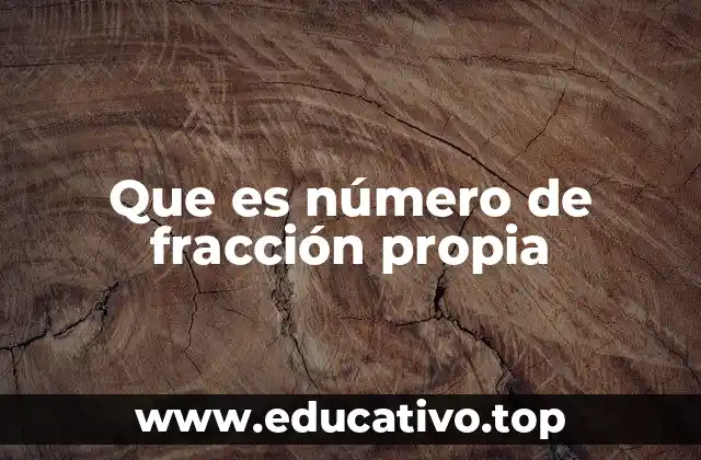Que es número de fracción propia
