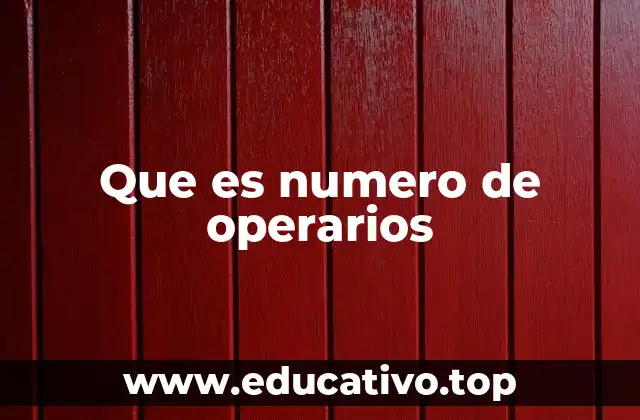 Que es numero de operarios