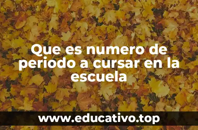 Que es numero de periodo a cursar en la escuela