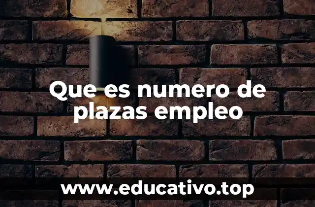 Que es numero de plazas empleo