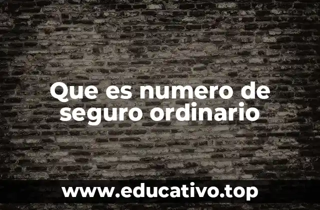 Que es numero de seguro ordinario