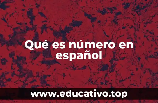 Qué es número en español