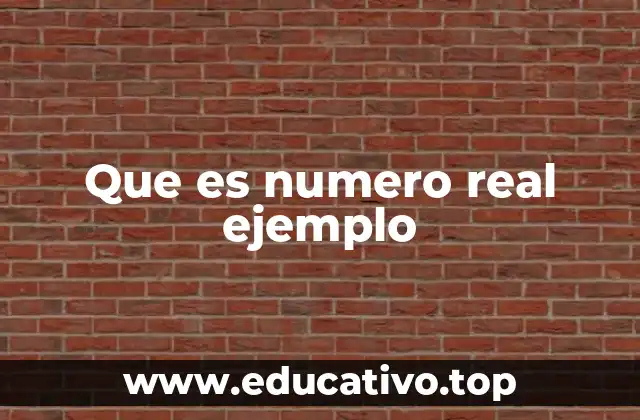 Que es numero real ejemplo