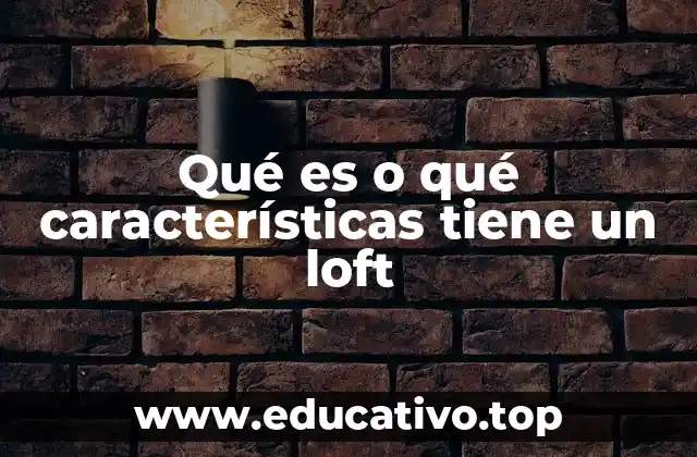 Qué es o qué características tiene un loft
