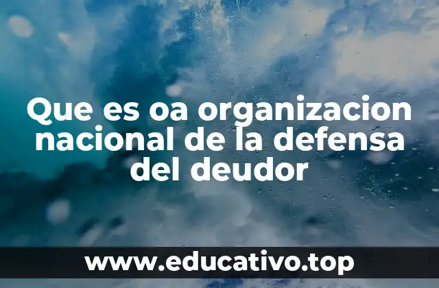 Que es oa organizacion nacional de la defensa del deudor