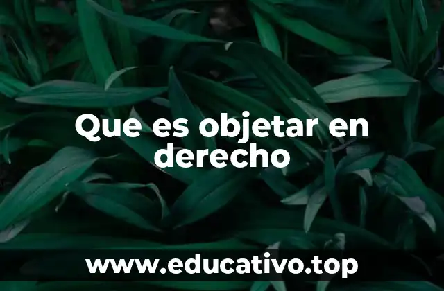 Que es objetar en derecho